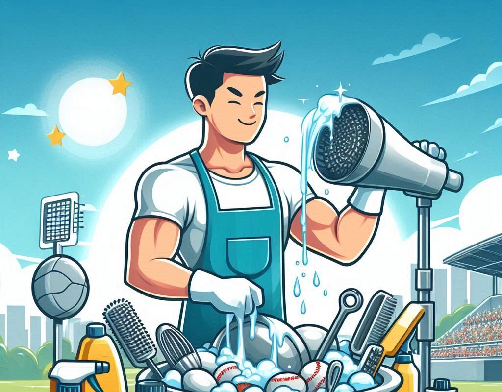 A man washing a dish, illustration