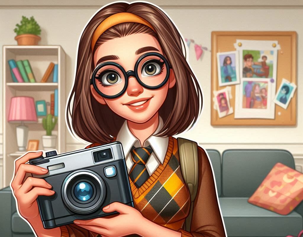 illustration of a woman with a camera