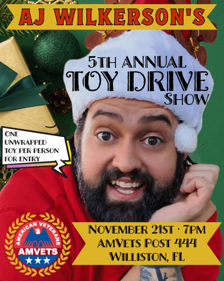 AJ Wilkerson Hosts 5th Annual Christmas Toy Drive and Comedy Show for Levy County Families in Need